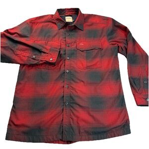 SIMMS Mens Red Flannel Lined Long Sleeve Shirt Size Medium Outdoors